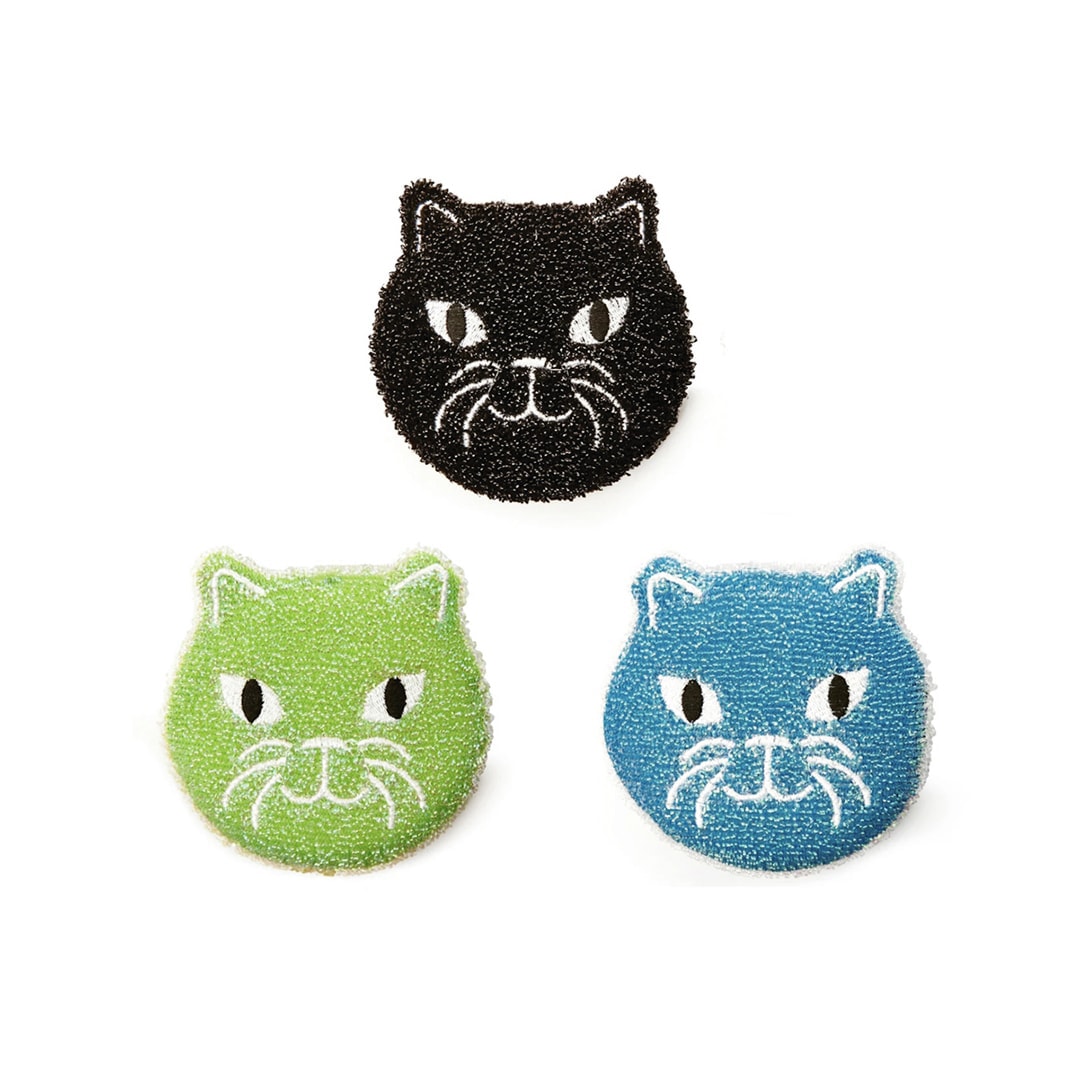 KIKKERLAND Kitty Scrub Sponge