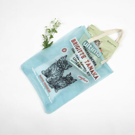BRIGITTE TANAKA-Sac Chat Bleu Menthe