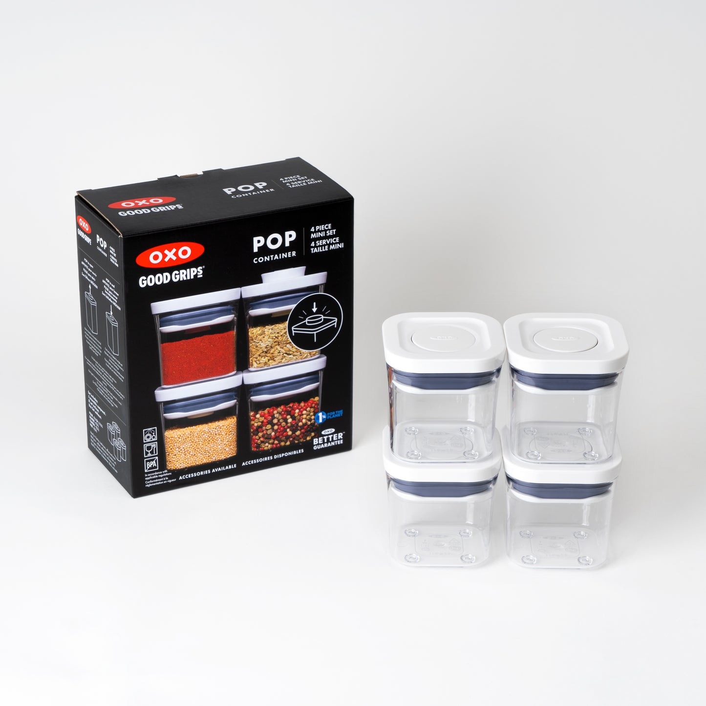 OXO ポップコンテナ ミニスクエア(ミニ) 4ピースセット